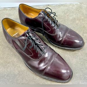 Johnston & Murphy Handcrafted Burgundy Cap Toe Oxfords Men Size 9.5 D